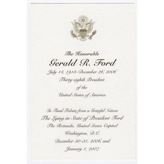 President Gerald Ford Funeral Card