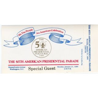 Ronald Reagan Presidential Parade Ticket