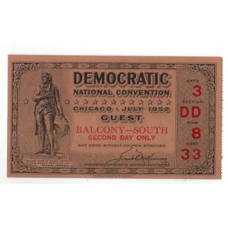 Democratic National Convention ticket 1952