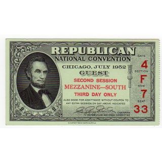 1952 Republican Convention Ticket