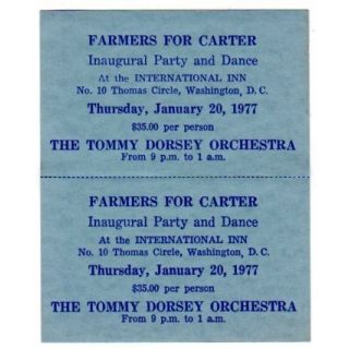Farmers For Carter Inaugural Party Ticket