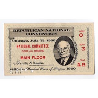 1960 Republican Natonal convention Chicago National Committee All Sessions Ticket