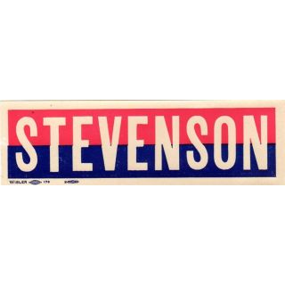 Adlai Stevenson 1952 window sticker campaign