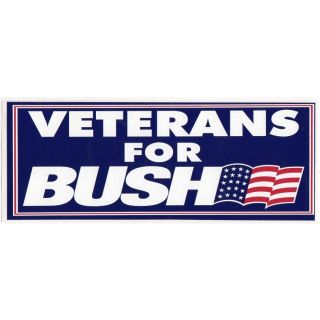 Veterans for Bush Political Bumper STicker