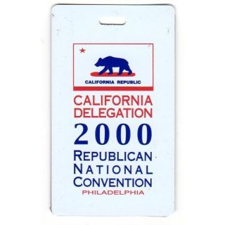 2000 George Bush California Delegation Convention Badge