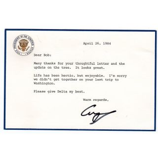 Vice President George Bush autograph
