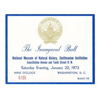Smithsonian inauguration ticket