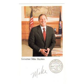 Mike Hayden Governor Kansas Signed Photo 