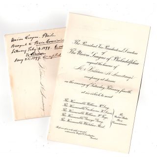 1899 Union League Dinner With U.S. Peace Commissioners