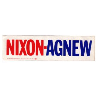 Nixon Agnew Bumper Sticker Official