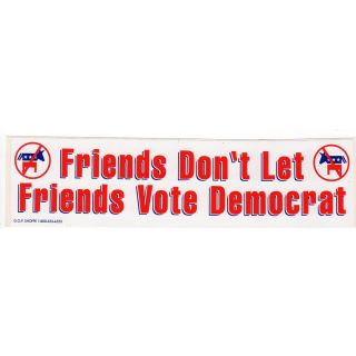 1980's Friends Don't Let Friends Vote Democrat Bumper Sticker