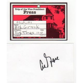 2000 Al Gore Trip of the Vice President Press Pass & Autograph
