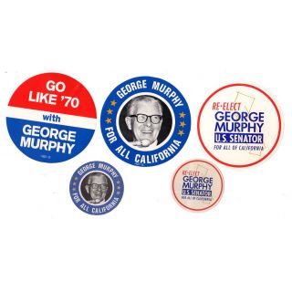 1970 George Murphy California Senator Campaign Sticker Set