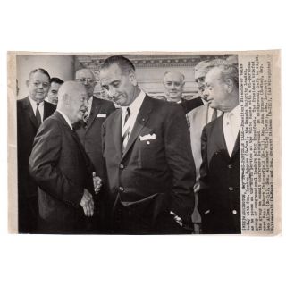 President Eisenhower and Senate Majority Leader Johnson Bi-Partisan Talk Photo