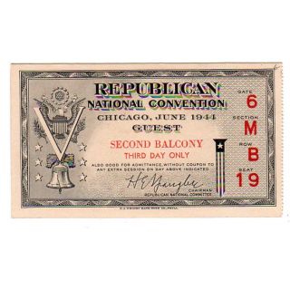 1944 Republican National Convention Ticket