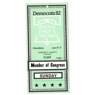 1982 Democratic National Party Conference Member of Congress Badge