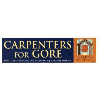 2000 Carpenters for Al Gore Union Bumper Stickers