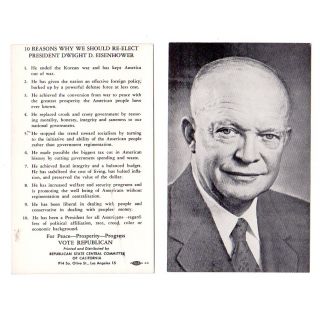 Eisenhower Re-election Campaign Card