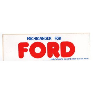 1976 President Ford Large Michigan Campaign Bumper Sticker