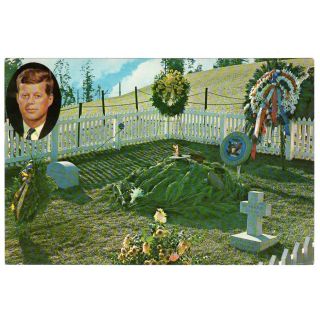 1960s John F Kennedy Giant Memorial Postcard Arlington Cemetery