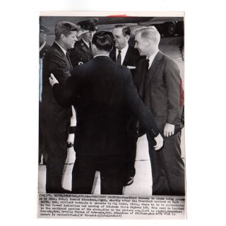 1961 AP Wirephoto John F Kennedy Visits Arkanas and Oklahoma