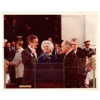 1989 George H.W. Bush Being Sworn In As President Photo