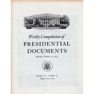 Weekly Compilation of Presidential Documents 1974