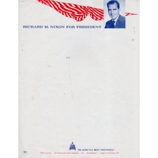 Richard Nixon campaign letterhead memorabilia