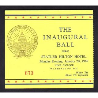 Nixon Inaugural ball Ticket