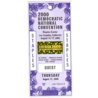 2000 Democratic Convention Ticket