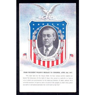 Wilson's Message to Congress Postcard