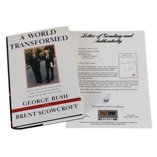George H.W. Bush & Brent Scowcroft "A World Transformed" Signed Book With PSA COA