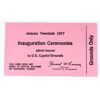 1977 Jimmy Carter Inaugural Ticket