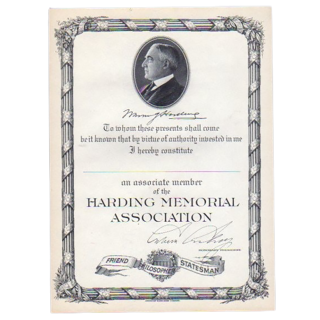 Warren Harding Memorial Association