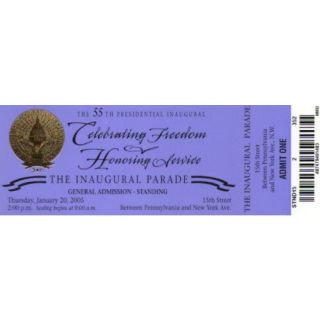 2001 Inaugural Parade Ticket