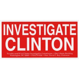 1996 Investigate Clinton "Investigative Commission" Bumper Sticker