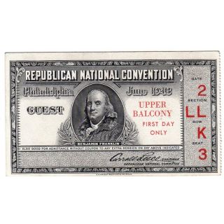 1948 Republican Convention collectible ticket