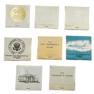 Group of 8 Different White House, Presidential & VP,  & Presidential Aircraft Matchbooks