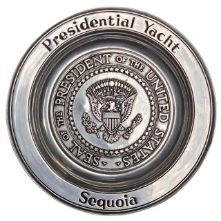 Presidential Yacht Sequoia Pewter Charger Style Presentation Plate
