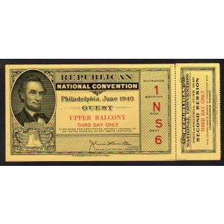 1940 Republican National Convention Ticket