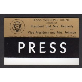 PRess ticket Kennedy assassination