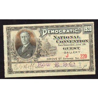 1920 Cox FDR Ticket