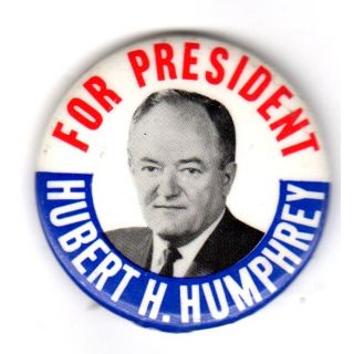 Hubert Humphrey For President Button