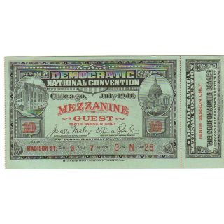 Mezzanine Ticket to Democratic Convention