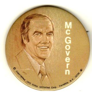 McGovern for President '72 button
