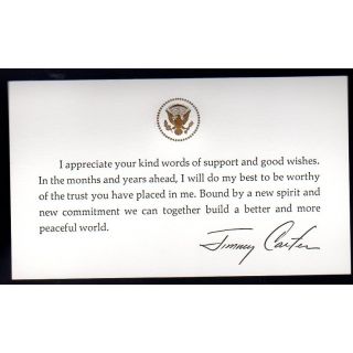 President Carter White House Card