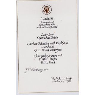 Ronald Reagan White House Luncheon Menu