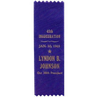 Lyndon Johnson Inauguration Souvenir Ribbon