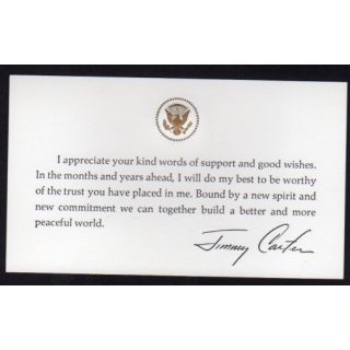 Jimmy Carter White House Card