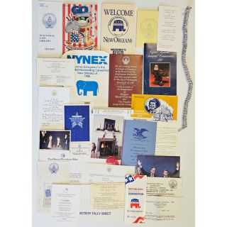 Ronald Reagan & George Bush Convention & Inaugural Collection of 29 Different Souvenirs